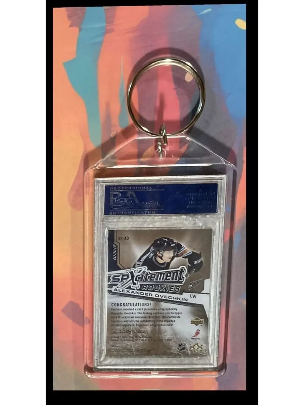 2981 Alexander Ovechkin 2005 UD Rookie Auto PSA Style -Custom Made Keychain